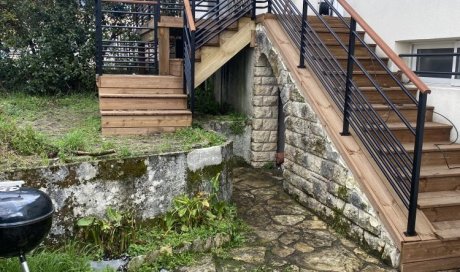 Création d'un garde-corps en acier et acajou à Saint Médard-en-Jalles. 1